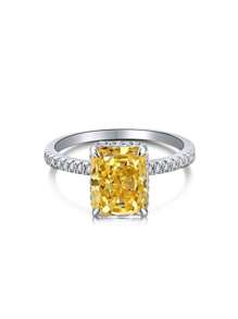 1 pièce Anneau unique en argent sterling S925 serti de pierre précieuse colorée et de diamant taille flocon de neige, cadeau idéal pour la Saint-Valentin ou un anniversaire