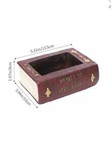 复古北欧风格多肉植物书本花盆，适合家庭、客厅、办公室装饰，送给爱书人的礼物 - 酒紅色 - 查看 10