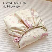 1pc Infant/Toddler Cartoon All Cotton Printed Fitted Crib Sheet, Cute, Comfortable & Fun Child Fitted Sheet, 4-Sides Elastic, Suitable For Baby Boys And Girls (No Pillow Case And Filler) - Multicolor - View 2