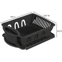 Estante De Secado De Platos Para Fregadero, Estante De Secado De PláStico Duro Resistente, Escurridor De Platos Para Encimera De Cocina Con Juego De Escurridor, Con Soporte De Cubiertos - - rojo - Ver 3