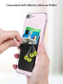 3M Self Adhesive Anti-Fall Phone Card Holder, Expandable Covered Sticky Pocket For Cards Cash Earbuds, Minimalist Travel Integrated Storage Sleeve - Multicolor - View 4