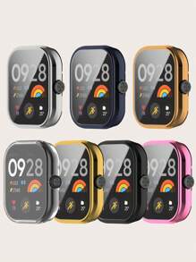 1pc Solid Color Electroplated TPU Full Body Shockproof Anti-Scratch Protective Case Compatible With Redmi Watch 4 - Redmi Watch 4 - View 2