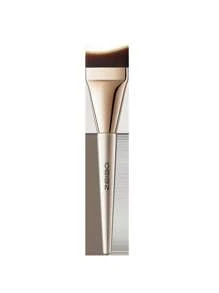 1 pieza Brocha de maquillaje base extra fina y sin descascarillado, de forma de luna creciente plana y afilada para un maquillaje de base perfecto, brocha para correctores