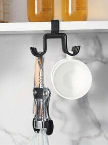 1 Stück Eisenhaken, 6 Haken/12 Haken optional, geeignet zum Aufhängen von Tassen, Kaffeetassen, Küchenutensilien, Hüten, Schals, kann auch als Aufbewahrungsregal verwendet werden, einsetzbar in Küche, Kaffeebar, unter Schränken und im Kleiderschrank. - Verschiedenfarbig - Übersicht 5