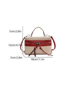 1 pieza Bolsa de cosméticos grande y simple con estilo de fragancia, Bolsa de cosméticos portátil con estilo de fragancia a cuadros, Nueva bolsa cuadrada pequeña de moda, Bolsa de lápiz labial, Bolso de mano, Bolso de hombro, Bolso cruzado, Adecuado para banquetes, compras, ir a trabajar, escuela secundaria, preparatoria, universidad