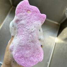 4pcs Cute Cartoon Pig Three Layer Dishwashing Sponge, Cleaning Sponge, Dishwashing Cloth, Kitchen Brush, Random Color,Multi-Purpose Dish Brush,2025 New Style