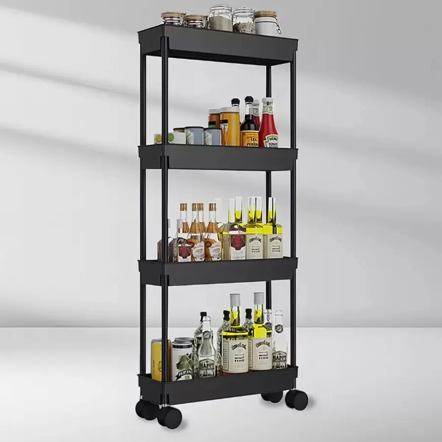 4 Tier Storage Cart - Black - View 1