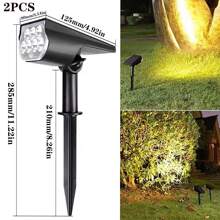 1pc/2pcs Solar Powered Outdoor Waterproof IP65 7 LED Solar Light, Cool White, Warm White Or Color Changing Adjustable Solar Spotlight For Yard, Garden, House, Garage Driveway - Multicolor - View 17