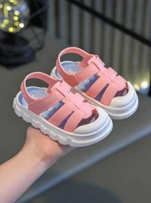 Children Flat Sandals, 2025 Summer New Fashion Boys Beach Shoes, Mid-Small Kids Soft Bottom Toddler Soft Bottom Sandals, Suitable For Summer - Pink - View 5