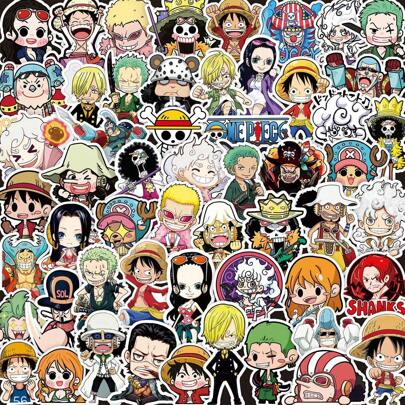 ONE PIECE Adesivos fofos de desenho animado de anime de uma peça, 80 peças, faça você mesmo, celular, bagagem, caderno, guitarra, geladeira, laptop, bicicleta, brinquedo infantil, presente engraçado, adesivos legais, material escolar, volta às aulas