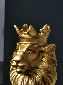 1 件金色/白色/黑色狮子王雕像，家庭狮子系列，客厅和电视和办公室架子装饰，咖啡桌装饰，家居装饰，非常适合婚礼艺术装饰，母亲节礼物和父亲节礼物