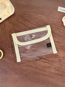 1 件女式透明 PVC 零钱包可爱卡片夹钥匙收纳袋透明小钱包适合女孩 - 無色 - 查看 5