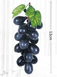1 pièce Raisin artificiel avec sensation de raisin givré. Grappe de raisin en plastique factice. Accessoire de prise de vue. Décoration murale en rotin. Grappe de raisin. Saint Valentin, cadeau