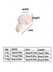 1/3/4 双网眼蕾丝荷叶边中筒袜，百搭简约设计，适合学生、舞蹈、公主