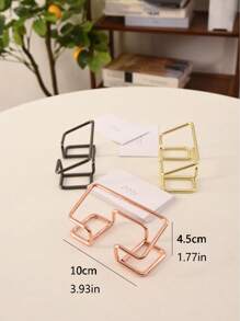 1 pieza Soporte premium de metal para tarjetas de visita, soporte de escritorio, soporte para teléfono móvil, accesorios de escritorio, diseño sencillo, transparente, adecuado para la organización de oficina y hogar