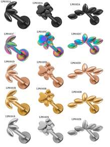 1 pièce Boucles d'oreilles clous en acier inoxydable en forme de serpent, étoile, cartilage tragus, hélix pour hommes et femmes, bijoux de piercing pour hélix et cartilage