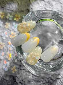 1 件 5D 贝壳 5 瓣花极光美甲贴纸套装 - 极简主义 DIY 美甲装饰，送给女朋友、母亲、生日礼物，2025 年春季