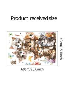 1pc Cute Stacked Cats Style, For Room Wall Background, Mirror & Window Decor, Stickers, Wall Decal, Vinyl Decal For Home Decorations, Decoration Items Refresh Your Home