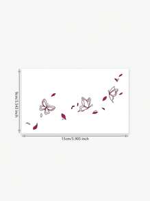 1 Piece Butterfly Chase & Fading Flower Petal Tattoo Sticker, Fashionable Temporary Tattoo Sheet, Waterproof & Sweatproof, Unisex - Multicolor - View 6