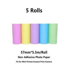 Mini Printer Sticker Thermal Printer With Rolls Thermal Printing Paper, Blue-Tooth Portable Phone Printer,Study Printer For Pictures, Photos, Journals, DIY, Compatible With Phone & Tablet