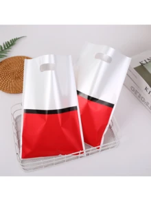 30 个红色和白色礼品袋，塑料和玻璃纸礼品袋，生日、家庭、节日、派对装饰用品，礼品包装用品