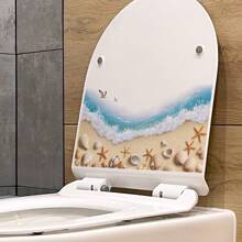 1PC Creative Beach, Shell, Starfish Bathroom Toilet Decorative Stickers, Self-Adhesive Removable Wall Decals Gifts Birthday Graduation Room Decor Home Decor Wall Decor Bathroom Decor Bedroom Decor Room Decoration Stuff Living Room Decor House Decor Home Decor Living Room Wall Art Wall Paper Personalised Stickers