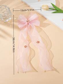 1 pezzo Accessorio elegante e carino per bambini con ricamo floreale, fiocco e nastro