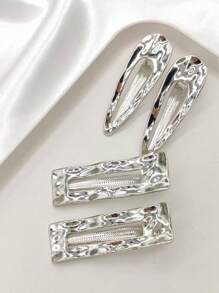 2 件 Y2K 风格金属发夹，女士闪亮海滩度假发饰 - 彩色 - 查看 5