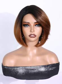 DUOZIMEI Short Wigs Side Part Layered Bob Wig Mixed Grey Synthetic Hair Short Yaki Straight Bob Wigs For Women Pixie Cut Wig Short Black Mixed Gray Straight Pixie Wigs For Daily Life Or Cosplay Use Black/Brown/Grey Color