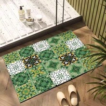 1件波希米亞圖案印花矽藻土廚房地墊，吸水廚房地板墊，廚房地毯，長條走道墊，水槽前墊，適用於廚房、浴室、玄關、走廊、洗衣房及居家裝飾 - FUCFD103 - 查看 4