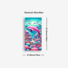 1 件海龟海洋动物印花沙滩巾，速干吸水柔软超细纤维沙滩毯，旅行野餐户外度假游泳露营海滩必备