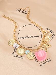 1 pieza Collar con colgantes de estilo occidental hecho a mano para mujeres (la forma y el color pueden variar)