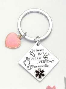 Medical Alert Disc Keychain Gift, Emergency Medical Worker Gift For First Responders, Casual & Elegant Stainless Steel Party Gift