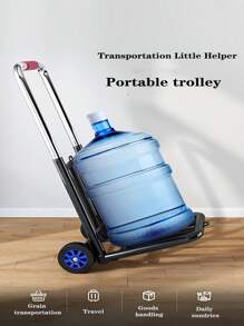 1 pieza Carrito de equipaje plegable para uso doméstico, carritos, carros de carga portátiles, carros pequeños para tirar de cargas pesadas, carros de uso doméstico para transportar mercancías, carros para mover mercancías en oficinas y carros para transportar mercancías en restaurantes. Plegable y fácil de almacenar, son la mejor opción para usuarios domésticos, de oficina y de restaurante para mover mercancías.