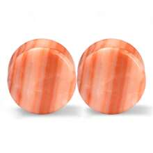 2 chiếc khuyên tai bằng đá tự nhiên, trang sức xỏ khuyên cơ thể unisex - Thịt xông khói và tai đá - Xem 14