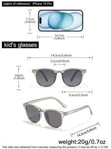 1 件青少年 14-16 岁亚克力基本款休闲方形镜框时尚眼镜，适合节日出游、服装搭配和节日礼物