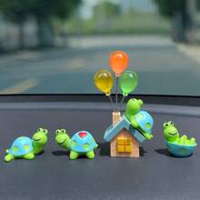 4pcs Random Style Cute Mini Turtle Decorative Accessories For Car Dashboard - Multicolor - View 8