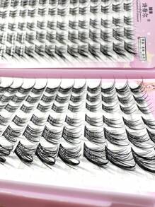 192Pcs/60Pcs Lash Clusters Manga Lash Clusters Fairy Cat Eye Lash Clusters Natural Fox Eye Eyelashes Clusters Wispy C Curl Cluster 8-12-14MM Eyelash Extensions Anime DIY Individual Lashes Natural Look By Cosplay LASHES , Left And Right Lash Clusters,Eye Lash Clusters,Individual Eyelashes,Lashes,Fake Lashes - Black - View 3