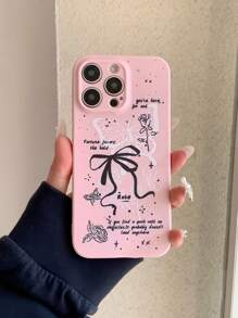 Exquisite Polka Dot, Letter, Flower, Butterfly & Bow Design Anti-Drop Phone Case Compatible With IPhone 16 Pro Max/11/12/13/14 Plus/15 Pro/XS/XR
