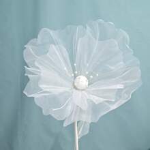 1Pc 40/50cm Big Simulation Flower Window Display 3D Large Artificial Flowers Hanging Gauze Hollow Fake Flower Wedding Home Decor Back To School Room Decor School Supplies