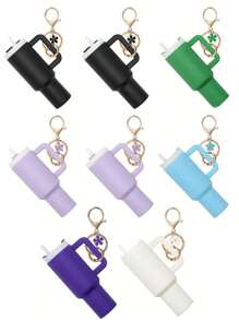 Juego de 1/2/3/5/8 piezas de llavero con mini vaso, lindos encantos con vaso para mujer para bolso, mochila, botella de agua mini - Estilo callejero, multicolor, accesorios del llavero, encantos para bolsos, vasos, 5/3/2/1 llaveros, accesorios para bolsos, encantos para bolsos de mano, caja de almacenamiento de lápiz labial, accesorios para bolsos, llavero de mini vaso, llavero de mini vaso para llavero o bálsamo labial, llavero lindo de vaso