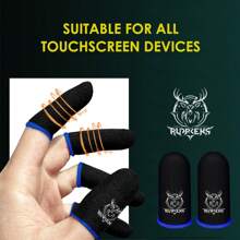 10pcs Carbon Fiber Deer Pattern Mobile Game Finge Gloves, For Pro Gamer Sweatproof Anti-Slip Anti-Sweat Absorbent Sensitive Silky Touch Screen Finger Sleeve Gaming Finger Cots