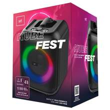 STF Bocina Inalámbrica Kube Fest  8 Pulgadas Luces RGB  Conexiones USB, Micro SD, 3.5 mm Batería Amplia Duración - Negro - Ver 4