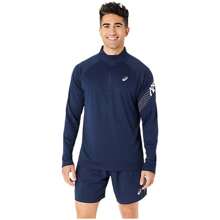 Asics ICON LS 1/2 ZIP Men's Long Sleeve T-Shirt In Blue ✅ Delivery 24/72h To Spain (Peninsula) - Blue - View 1