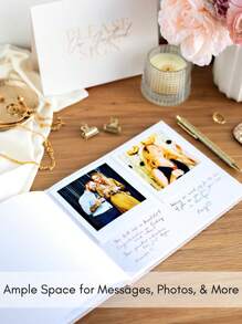 Wedding Guest Book - Elegant Guest Book Weddings Christening Parties, Weddings And Special Events Guest Book - 100 Blank Pages For Wedding Login And Photos - Home Decor-(White) Summer Birthday Gifts Beach Back To School School Supplies Room Decor