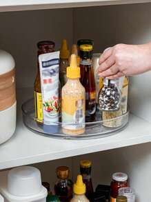 1 件旋转厨房储物架，Slouchy Susan 转盘收纳架，适用于厨房台面、冰箱、橱柜、食品储藏室、厨房储物和整理、餐桌装饰、节日礼物 - 無色 - 查看 1