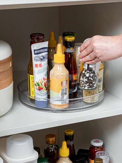 1pc Rotating Kitchen Storage Rack, Slouchy Susan Turntable Organizer For Kitchen Countertop, Refrigerator, Cabinet, Pantry, Kitchen Storage And Organization, Table Decor, Holiday Gift