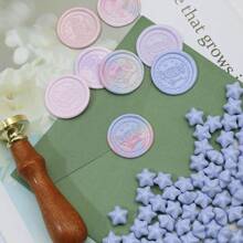 100 piezas/Paquete de Perlas de lacre en forma de estrella con colores tipo macaron, perlas de lacre para sellar cera para decorar sobres, invitaciones de boda, tarjetas de felicitación, postales, embalaje de regalos, manualidades, scrapbooking