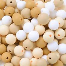 40 peças/Conjunto Contas de Silicone Macias para Fabricação de Chaveiros, Conjunto de 8 Cores, Contas de Silicone de 12mm a Granel, Contas Redondas de Silicone, Contas Distanciadoras Soltas para Chaveiros, Joias, Acessórios de DIY e Artesanato