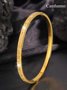 Camhanno 1/5精致时尚不锈钢铸造系列手链，代表高端时尚，适合日常使用/礼物 - 金色 - 查看 14